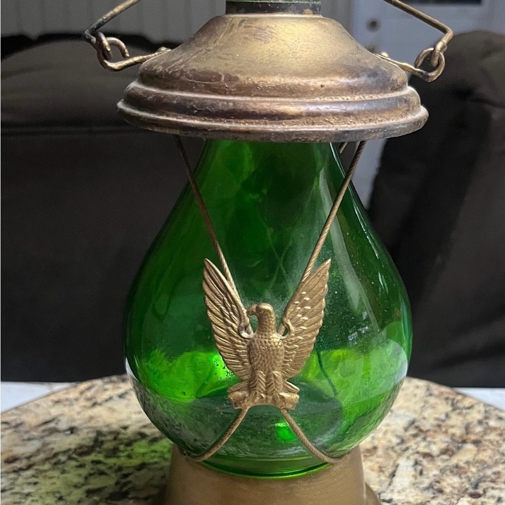 Mid-Century • Musical • Green • Glass W/ Copper Bottle - Picture 4 of 11